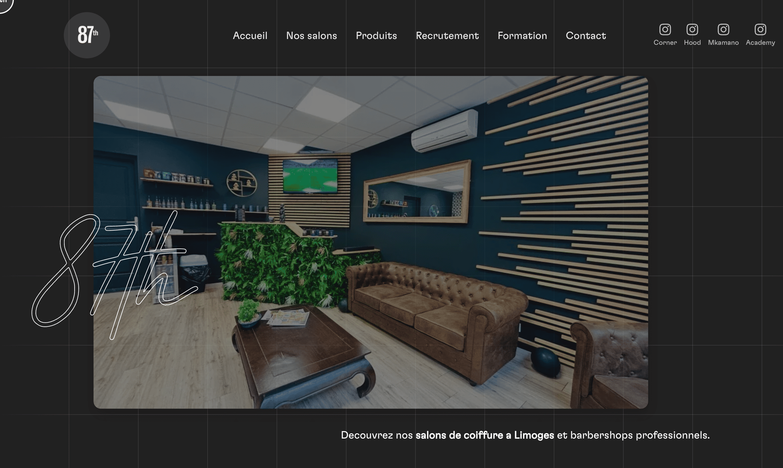 Capture du site 87th, projet livré par notre agence web à Poitiers
