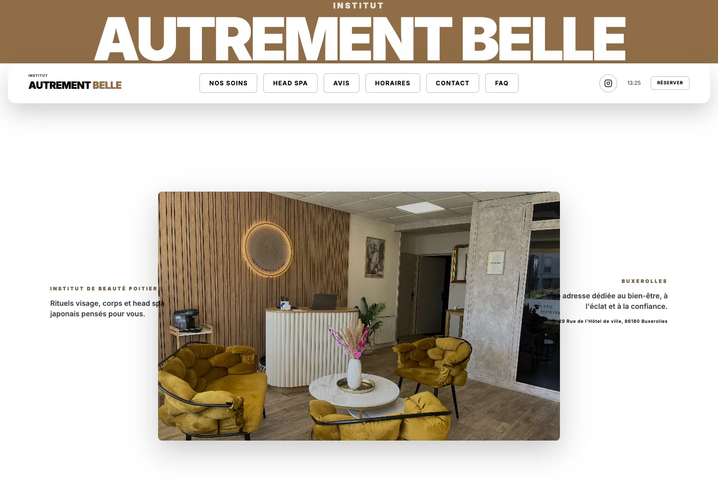 Aperçu du projet Autrement Belle Capture du site Autrement Belle, projet livré par notre agence web à Poitiers