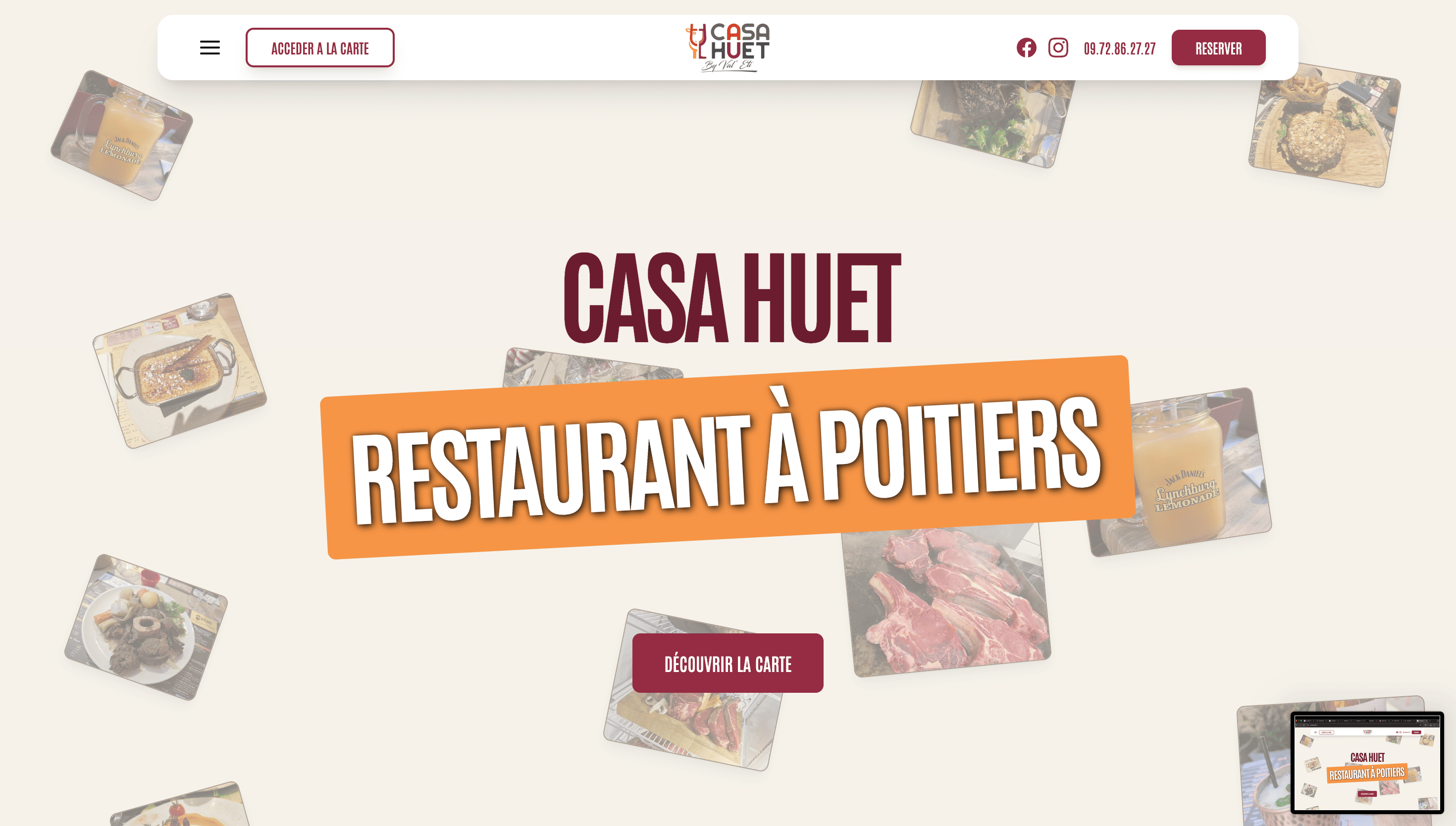 Aperçu du projet Casa Huet Capture du site Casa Huet, projet livré par notre agence web à Poitiers