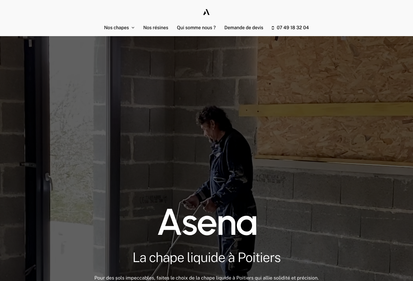 Accueil du nouveau site Chape Assena avec une hiérarchie plus claire et un CTA devis visible.